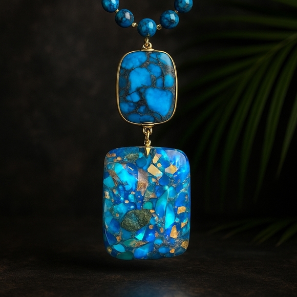 Radiant Orgonite Energy Pendant & Vibrant Crystal Beads Boho-Chic Necklace - Picture 8 of 12